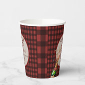 Flanel & fizz winterrood & zwart vrijgezellenfeest papieren bekers (Links)