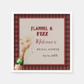 Flanel & fizz winterrood & zwart vrijgezellenfeest servet (Voorkant)