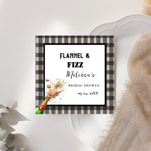 Flanel & fizz winterrood & zwart vrijgezellenfeest servet