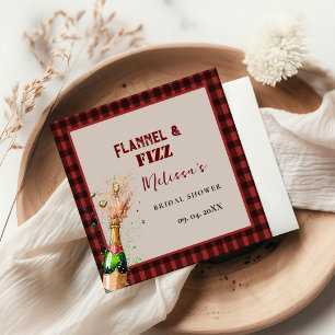 Flanel & fizz winterrood & zwart vrijgezellenfeest servet