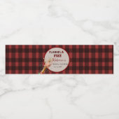 Flanel & fizz winterrood & zwart vrijgezellenfeest waterfles etiket (Enkel label)