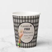 Flanel & fizz winterzwart & wit vrijgezellenfeest papieren bekers (Achterkant)