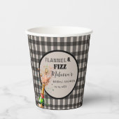 Flanel & fizz winterzwart & wit vrijgezellenfeest papieren bekers (Voorkant)