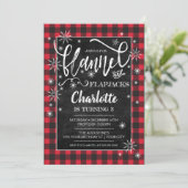 Flanel & Flapjacks verjaardagsuitnodiging Kaart (Staand voorkant)