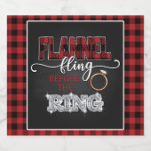 Flanel Fling Voor de Ring Mousserende Wijn Label Sparkling Wijnetiket (Enkel label)