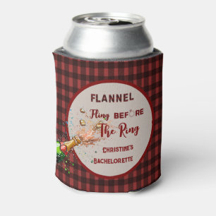 Flanel Fling voor de ring rode geruite vrijgezel Blikjeskoeler