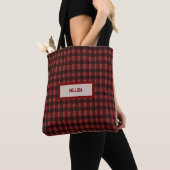 Flanel Fling voor de ring rode geruite vrijgezel Tote Bag (Dichtbij)