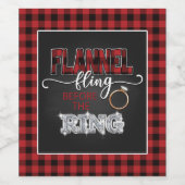 Flanel Fling Voor de Ring Wijn Label - Rood Etiket (Enkel label)