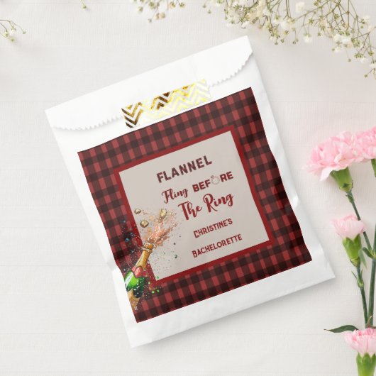 Flanel Fling voor ring rode plaid bachelorette Bedankzakje (Gezegeld)