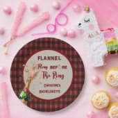 Flanel Fling voor ring rode plaid bachelorette Papieren Bordje (Feest)