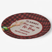 Flanel Fling voor ring rode plaid bachelorette Papieren Bordje (Gekanteld)