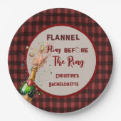 Flanel Fling voor ring rode plaid bachelorette Papieren Bordje (Voorkant)
