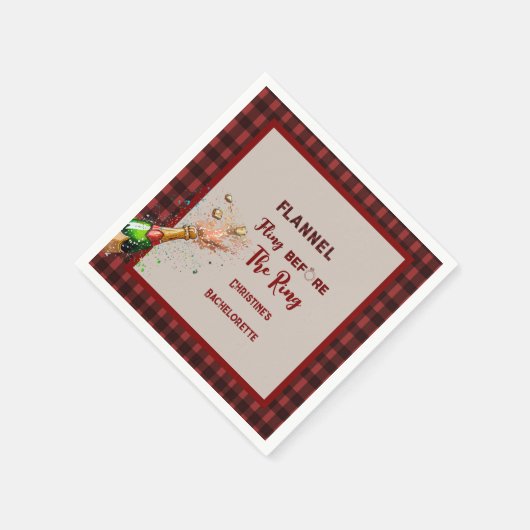 Flanel Fling voor ring rode plaid bachelorette Servet (Hoek)
