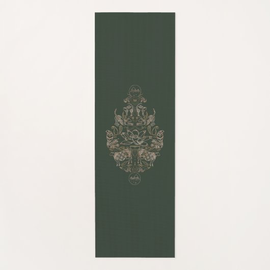 Flanel Forest Yoga Animal Pose Damask Yogamat (Voorkant)