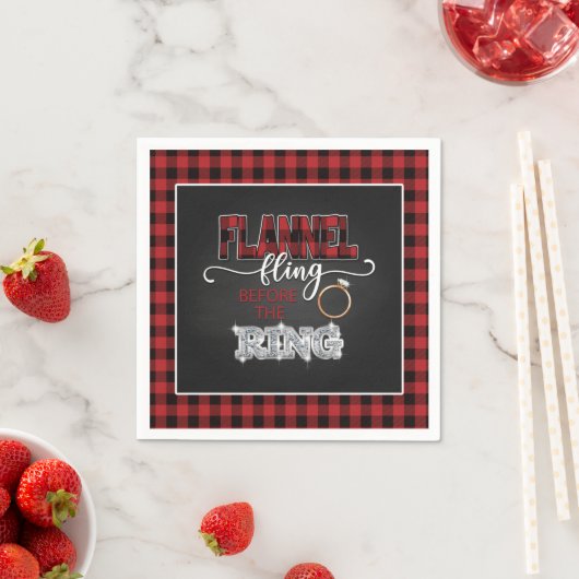Flanel Fuif Voor de Ring Servet - Rood (Insitu)