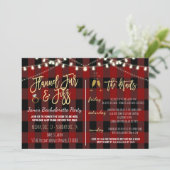 Flanel Fur en Fizz Party Uitnodiging (Staand voorkant)