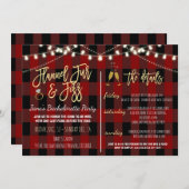 Flanel Fur en Fizz Party Uitnodiging (Voorkant / Achterkant)