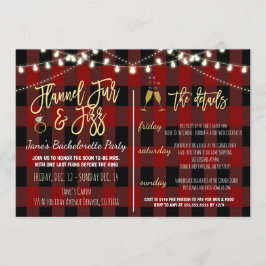Flanel Fur en Fizz Party Uitnodiging