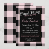 Flanel Girls Night Out Bachelorette Party Kaart (Voorkant / Achterkant)