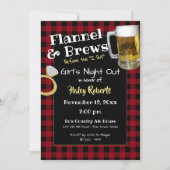 Flanel Girls Night Out Bachelorette Party Kaart (Voorkant)