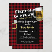 Flanel Girls Night Out Bachelorette Party Kaart (Voorkant / Achterkant)