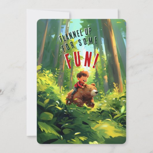 Flanel omhoog - Lumberjack Eerste Verjaardagsfeest Kaart (Voorkant)