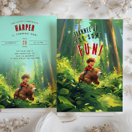 Flanel omhoog - Lumberjack Eerste Verjaardagsfeest Kaart