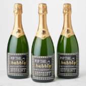 Flanel Pop de Bubble Ze krijgt een Hubby White Sparkling Wijnetiket (Flessen)