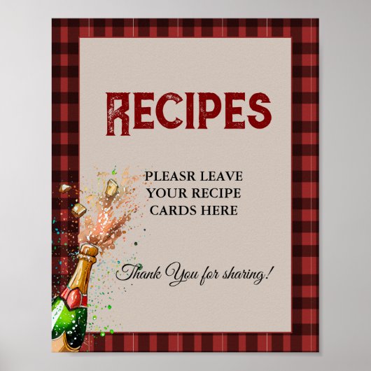 Flanel & prik  Laat je recepten Bruidscadeau Poster (Voorkant)