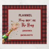 Flanel vlucht voor de ring rode kariert vrijgeze sparkling wijnetiket (Enkel label)