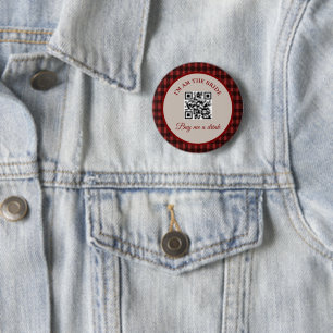 Flanel vlucht voor de ring vrijgezellen weekend ronde button 5,7 cm