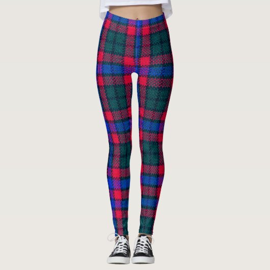Flanel Vrouwen leggings in Rood blauw groen (Voorkant)
