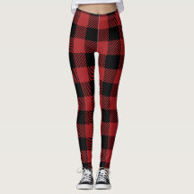 Flanel Vrouwen leggings in Rood en Zwart