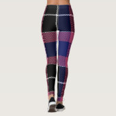 Flanel Vrouwen leggings in roze blauw zwart (Achterkant)