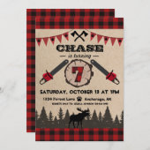 Flanel Wood Stump Forest Wilderness Verjaardag Kaart (Voorkant / Achterkant)