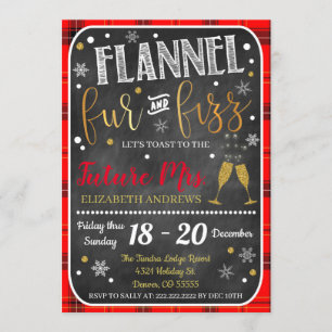 Flanelbont en Fizz Bachelorette Uitnodiging