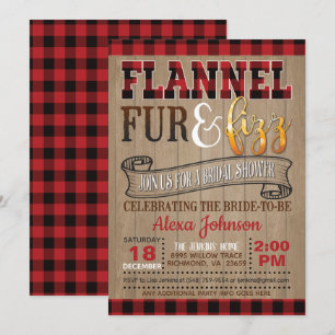 Flanelbont en Fizz-Vrijgezellenfeest Kaart