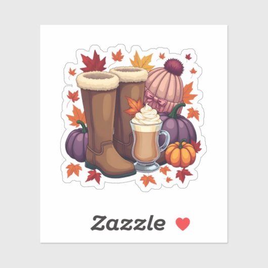 Flanellaarzen Pumpkin Spice Latte Herfst Herfst Sticker (Vel)