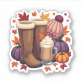 Flanellaarzen Pumpkin Spice Latte Herfst Herfst Sticker (Voorkant)