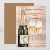 Flanellen en Fizz NieuwFlat Uitnodiging voor feest (Voorkant / Achterkant)