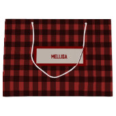 Flanellen feest voor de ring   rode geruite vrijge groot cadeauzakje (Voorkant)