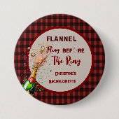 Flanellen feest voor de ring   rode geruite vrijge ronde button 7,6 cm (Voorkant)