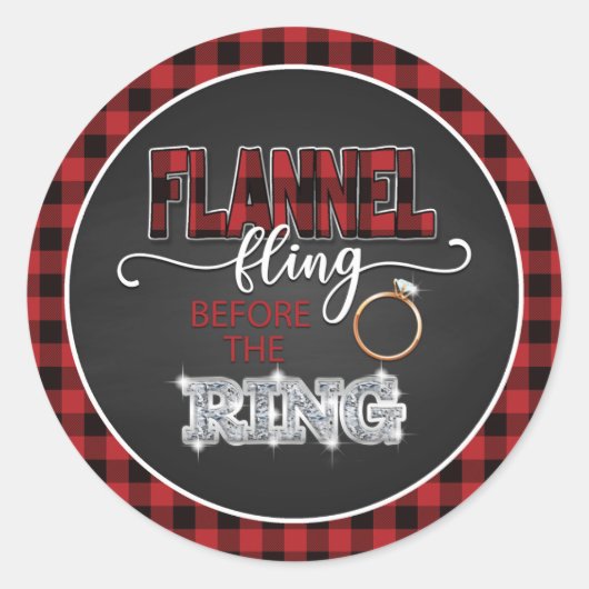 Flanellen feest voor de ring Sticker - Rood (Voorkant)