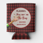 Flanellen vlindering voor de ring   rode geruite v blikjeskoeler (Voorkant)