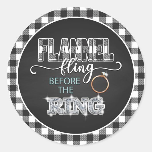 Flanellen Vlucht Voor de Ring Sticker - Wit (Voorkant)