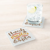 Flanels Hay Rides Pompoenen Cider Leaves Bonfires Glazen Onderzetter (Schuin)