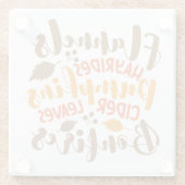 Flanels Hay Rides Pompoenen Cider Leaves Bonfires Glazen Onderzetter (Achterkant)