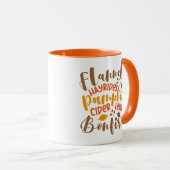 Flanels Hay Rides Pompoenen Cider Leaves Bonfires Mok (Voorkant rechts)