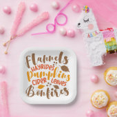 Flanels Hay Rides Pompoenen Cider Leaves Bonfires Papieren Bordje (Feest)