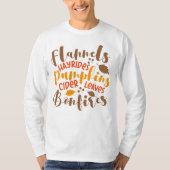 Flanels Hay Rides Pompoenen Cider Leaves Bonfires T-shirt (Voorkant)